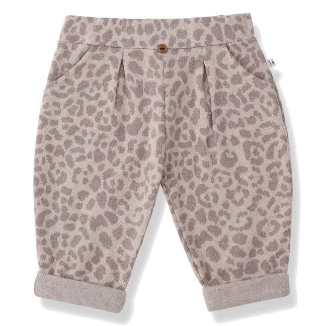 Pantalon Roma Léopard Polaire | Nude