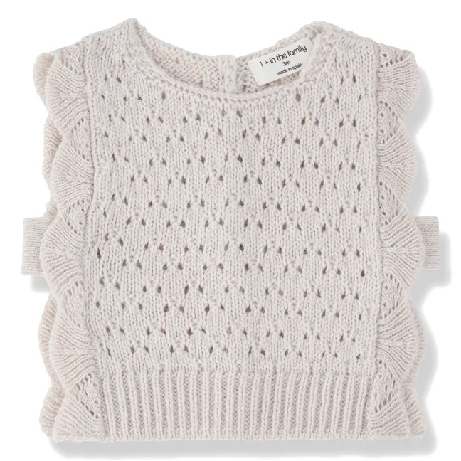 Paris Sleeveless Baby Sweater, Merino Wool | Off white