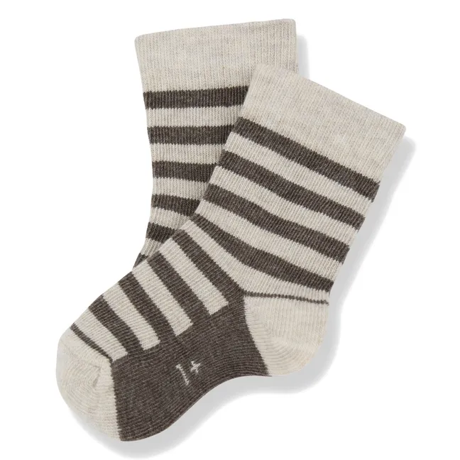 Andria Striped Socks | Taupe brown