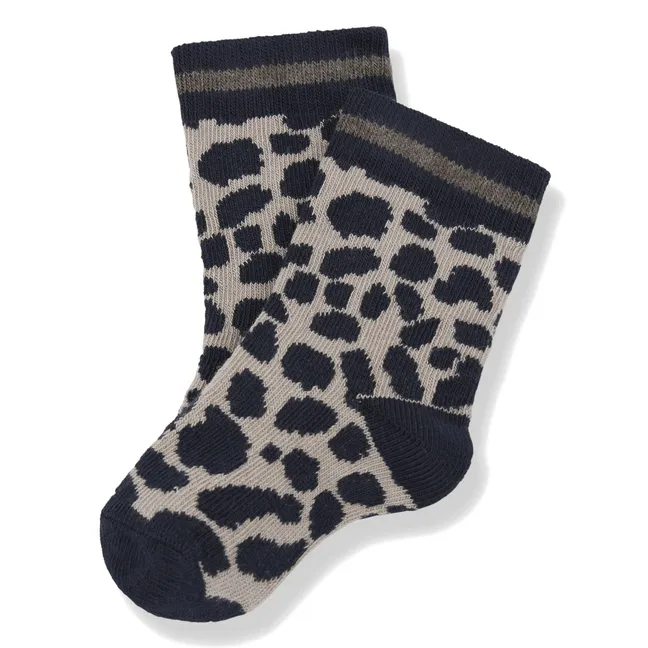 Chaussettes Trieste Léopard | Bleu foncé