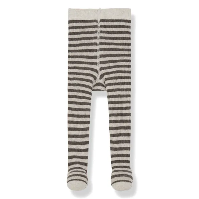 Ancona Striped Tights | Taupe brown