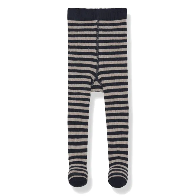 Ancona Striped Tights | Dark Blue