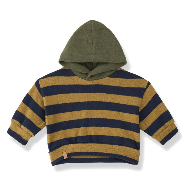 Sweat Capuche Norman Rayé | Jaune moutarde