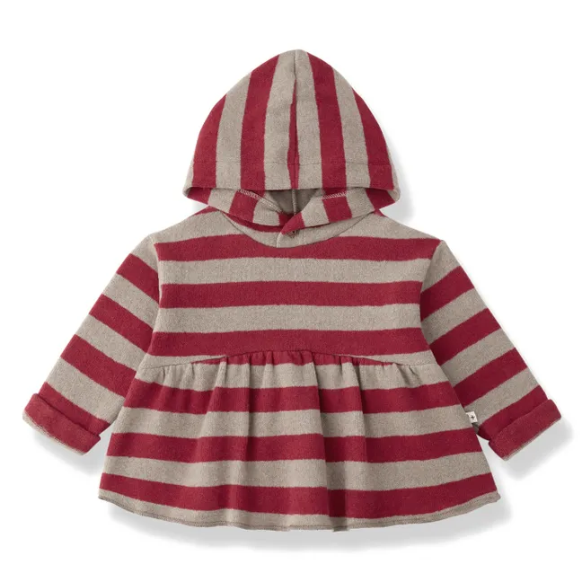 Sweat Capuche Babine Rayé | Rouge