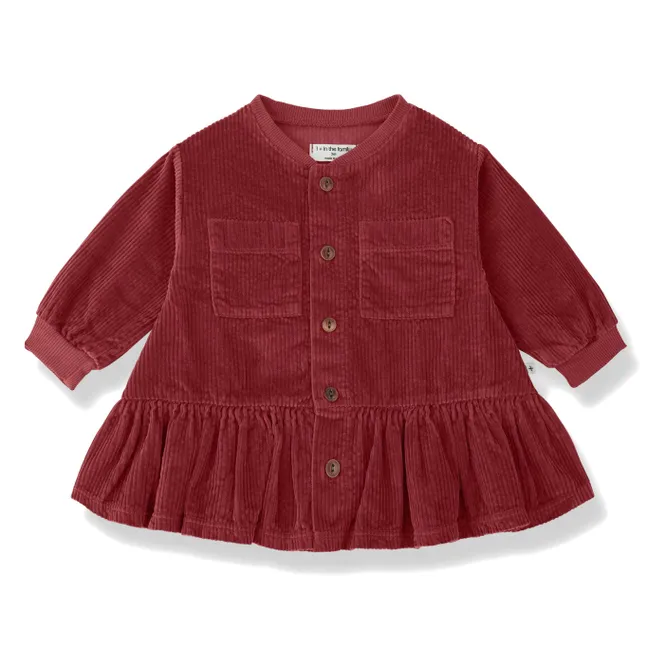 Robe Regina Velours Côtelé | Rouge