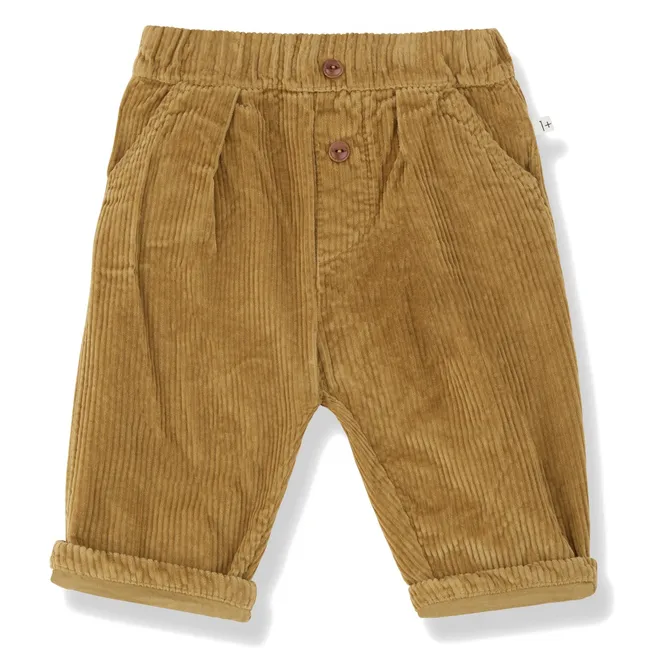 Pantalon Quebec Velours Côtelé | Jaune moutarde
