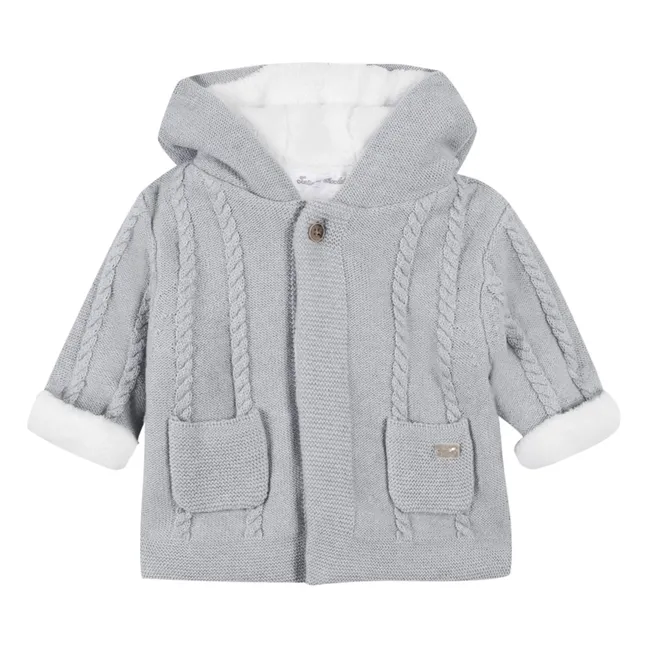 Abrigo de punto polar | Gris Jaspeado