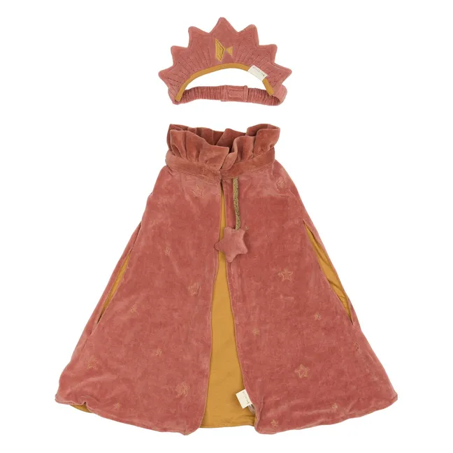 Cape et Diadème en velours | Vieux Rose