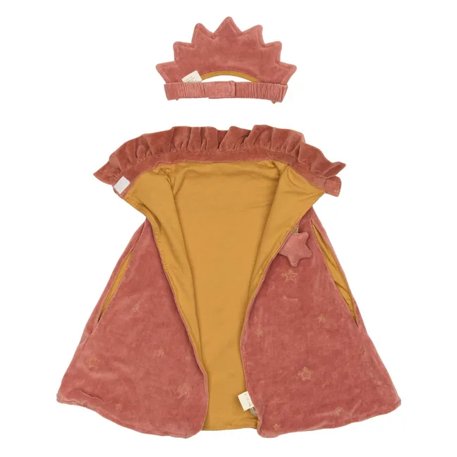 Cape et Diadème en velours | Vieux Rose