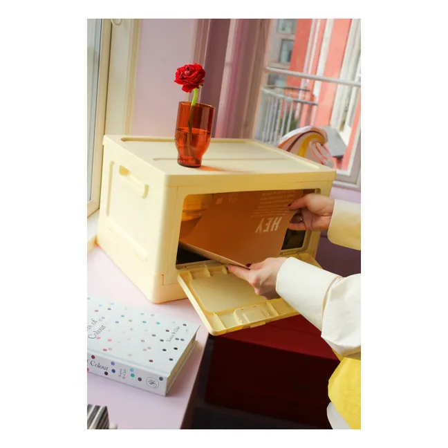Boîte de rangement empilable | Jaune pâle
