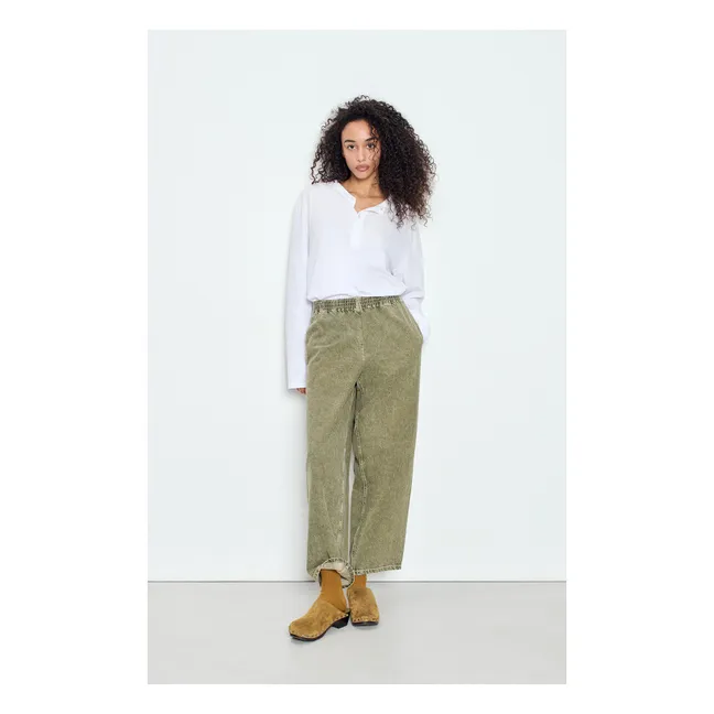 Pantalon Carotte Uzatown Coton | Olive