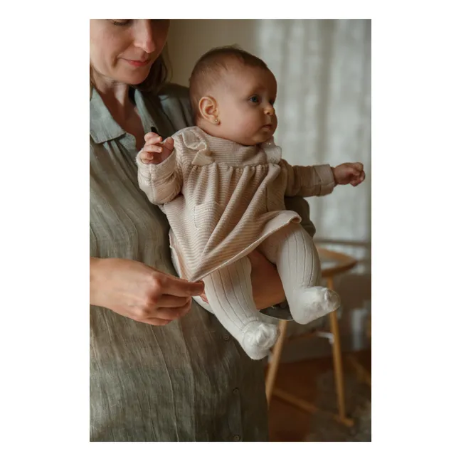 Nancy Striped Dress | Nude