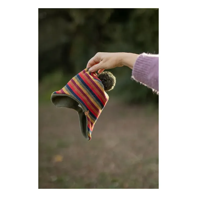 Bienville Striped Beanie | Khaki