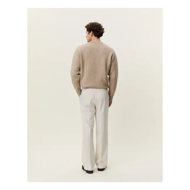 V-Neck Wool Sweater | Beige