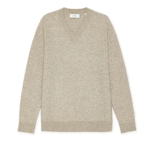 V-Neck Wool Sweater | Beige