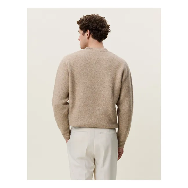 Pull Col V Laine | Beige