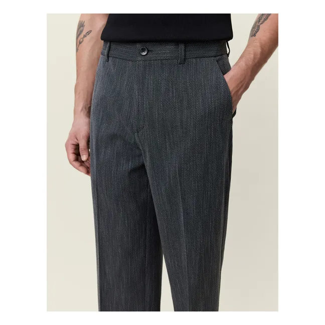 Pantalon Herringbone | Gris foncé