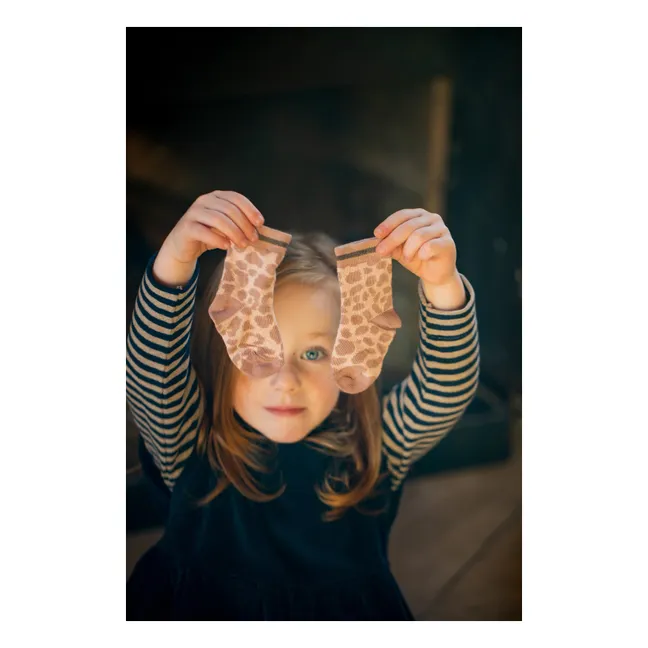 Trieste Leopard Socks | Nude
