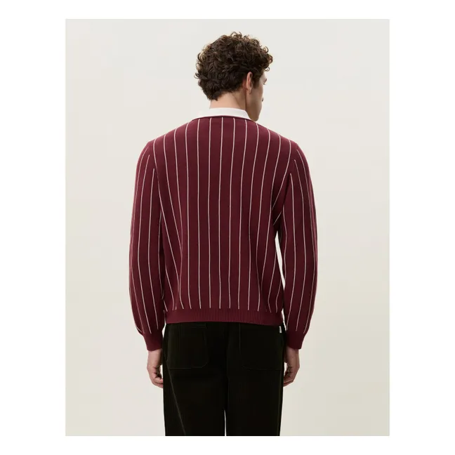 Signature Striped Polo Shirt  | Burgundy