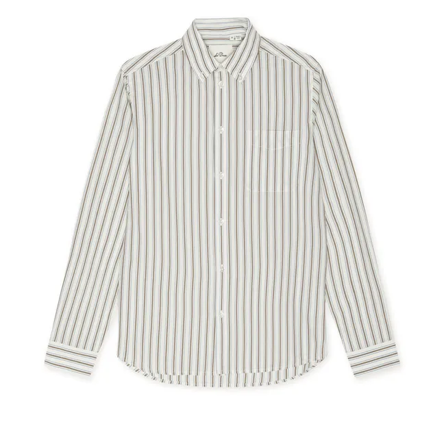 Chemise Rayée Popeline | Blanc - Ivoire
