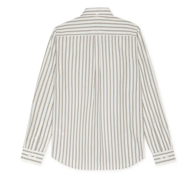 Chemise Rayée Popeline | Blanc - Ivoire