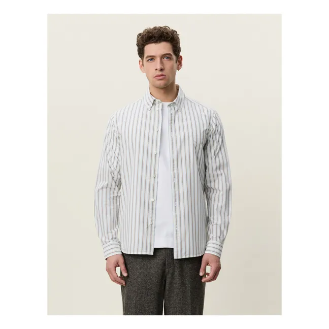 Chemise Rayée Popeline | Blanc - Ivoire