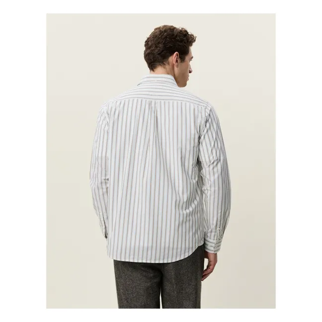 Chemise Rayée Popeline | Blanc - Ivoire