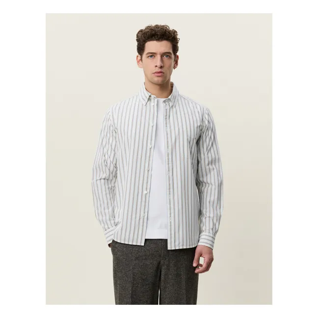 Chemise Rayée Popeline | Blanc - Ivoire