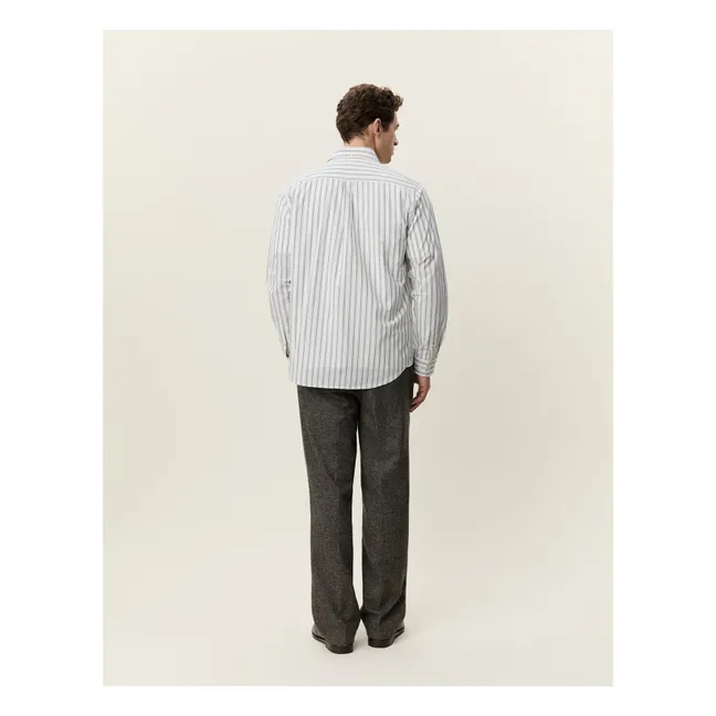Chemise Rayée Popeline | Blanc - Ivoire
