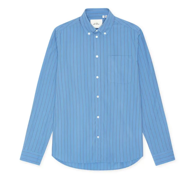 Chemise Rayée Popeline | Bleu Clair