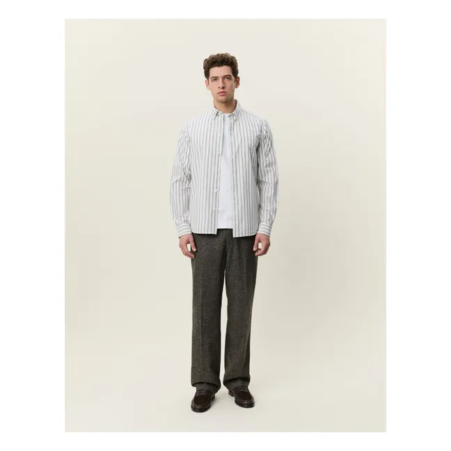 Chemise Rayée Popeline | Blanc - Ivoire