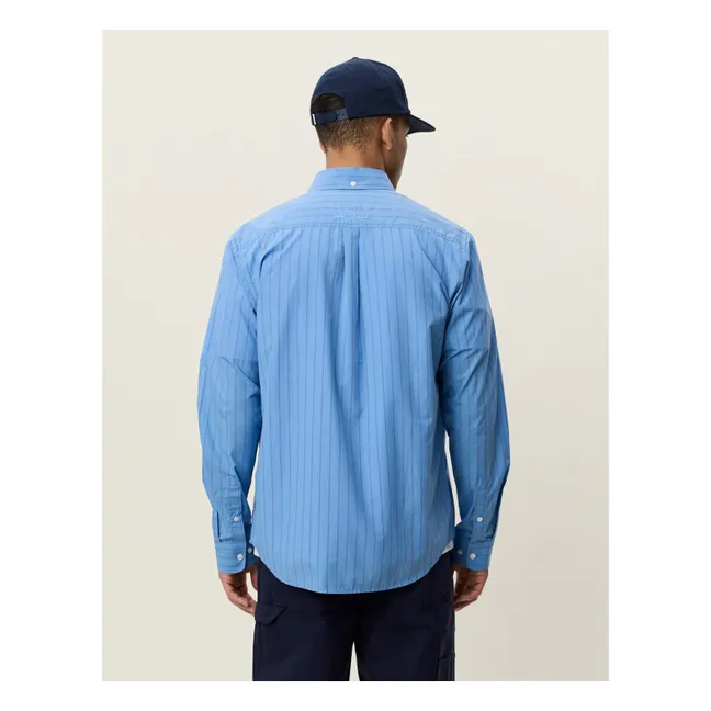 Chemise Rayée Popeline | Bleu Clair