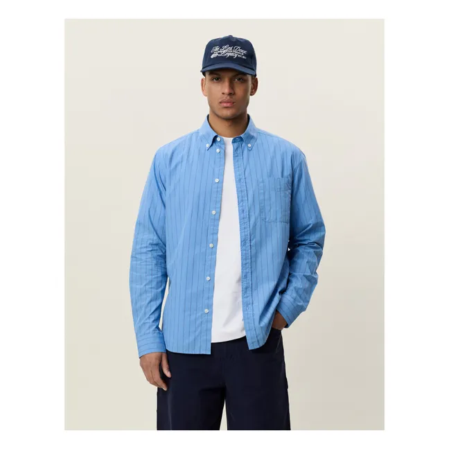 Chemise Rayée Popeline | Bleu Clair
