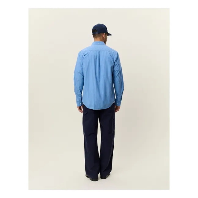 Chemise Rayée Popeline | Bleu Clair