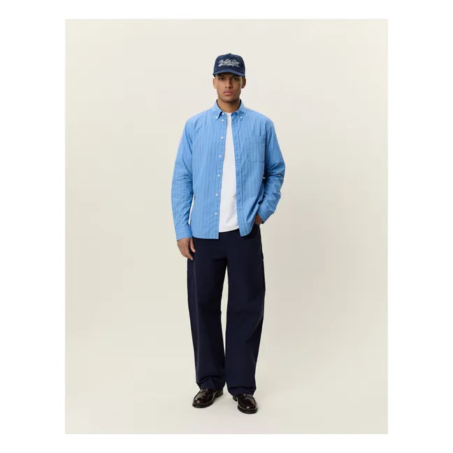 Chemise Rayée Popeline | Bleu Clair