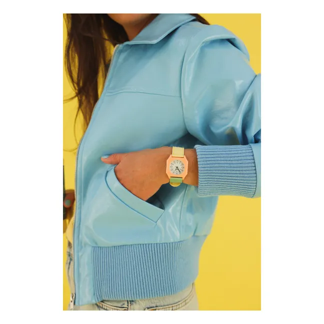 Blue Watercolor Watch | Yellow