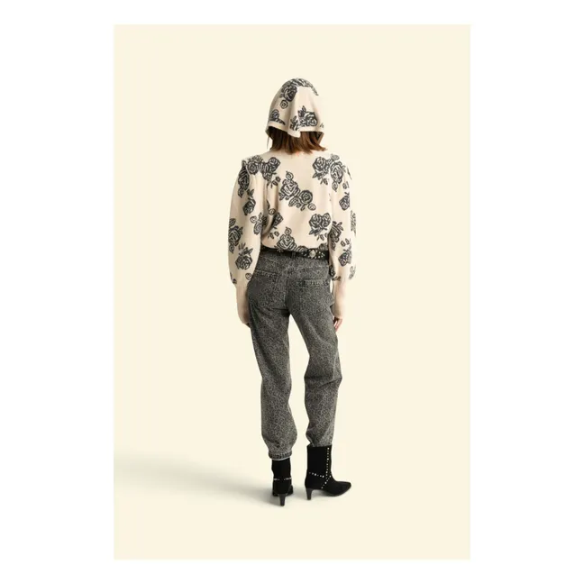 Pull Fleurs Laine | Ecru