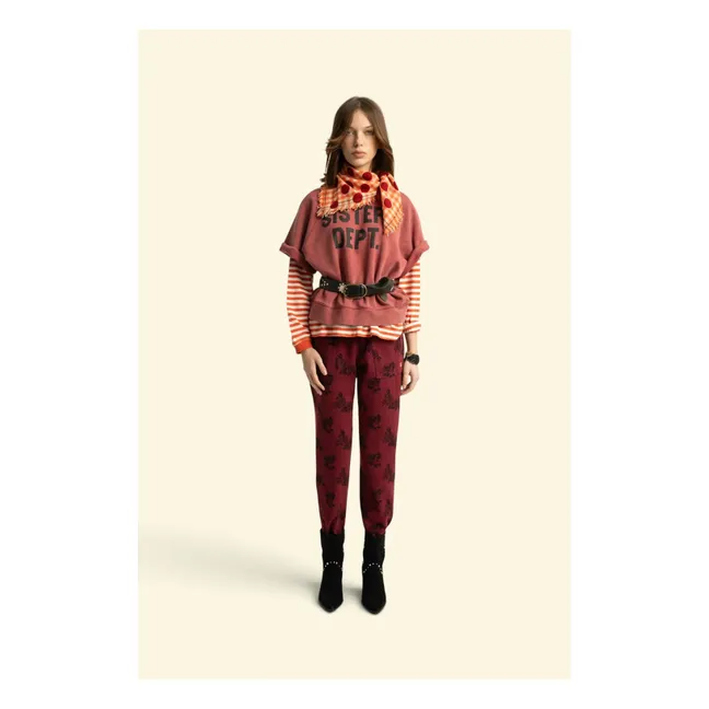 T-shirt Rayures Juliette Coton Flamé | Rouge