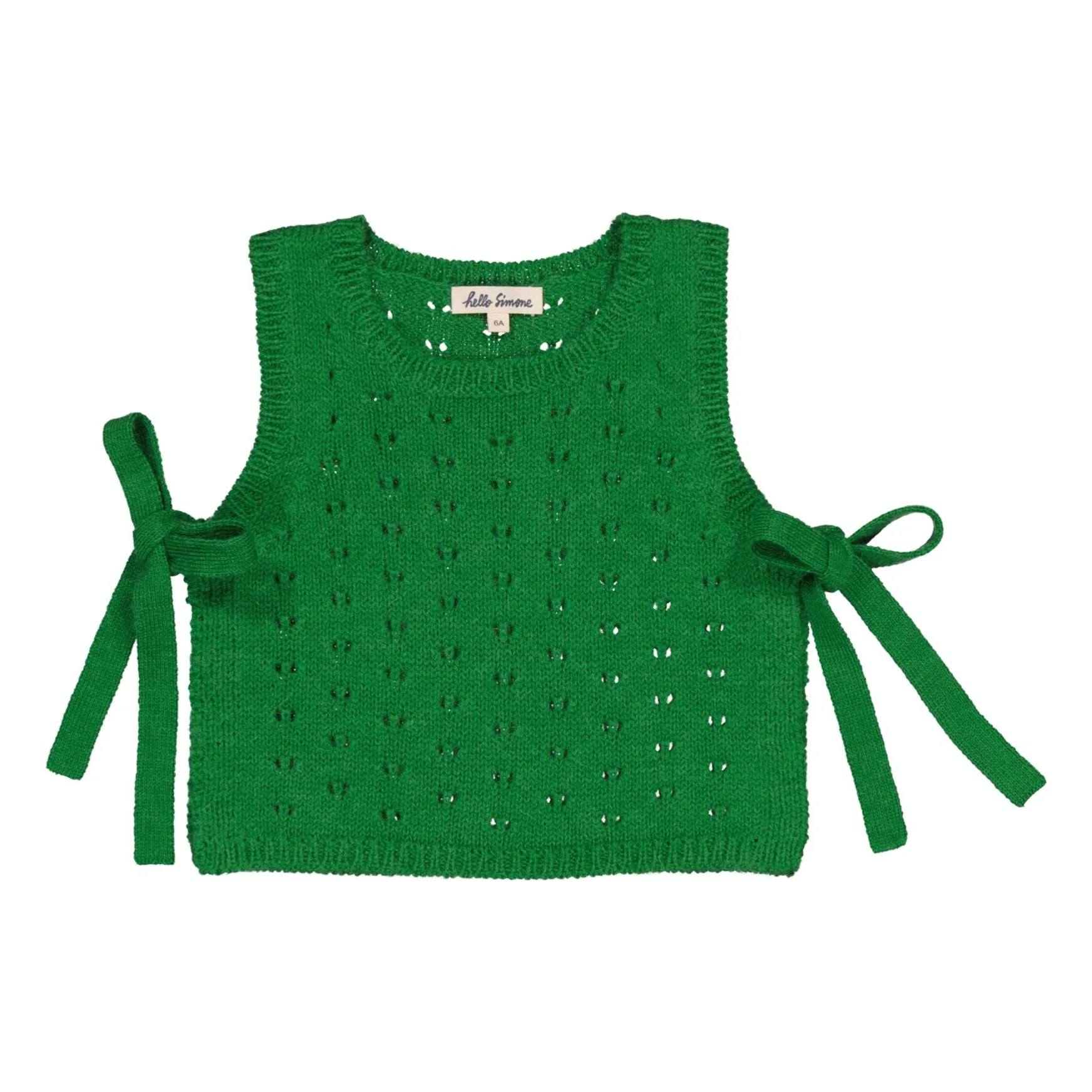 Hello Simone Green Pearl Alpaca And Merino Wool Sleeveless Sweater