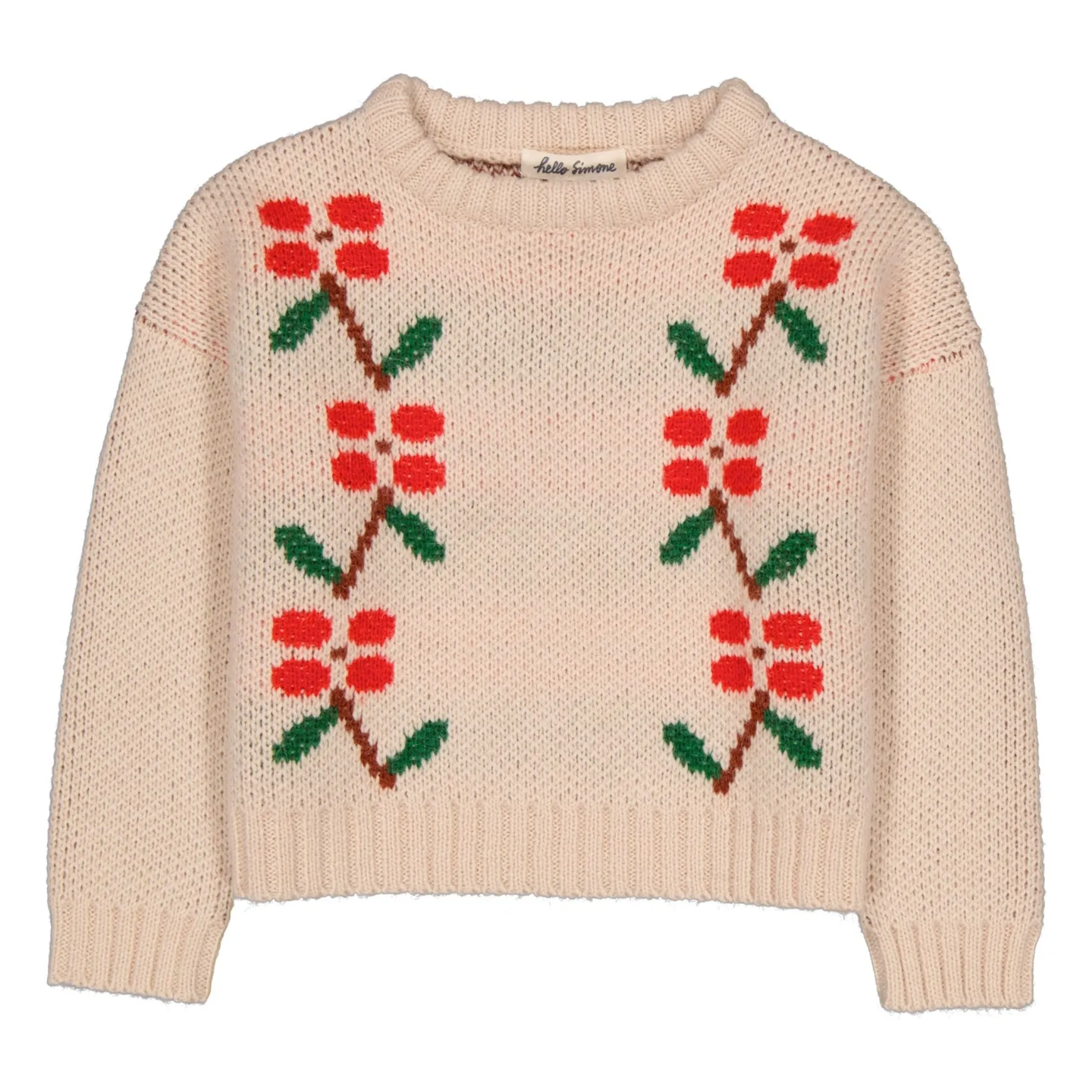 Hello Simone Ecru Foam Poppy Alpaca And Merino Wool Sweater