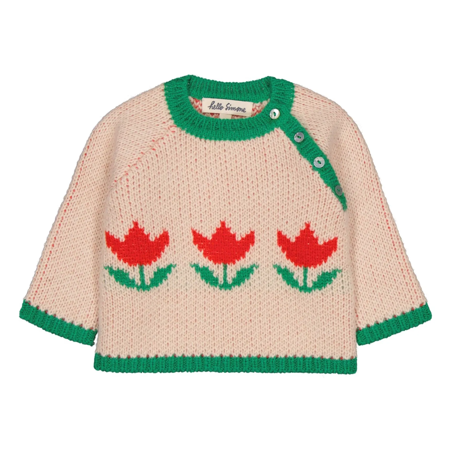 Hello Simone Ecru Moshi Alpaca And Merino Wool Sweater