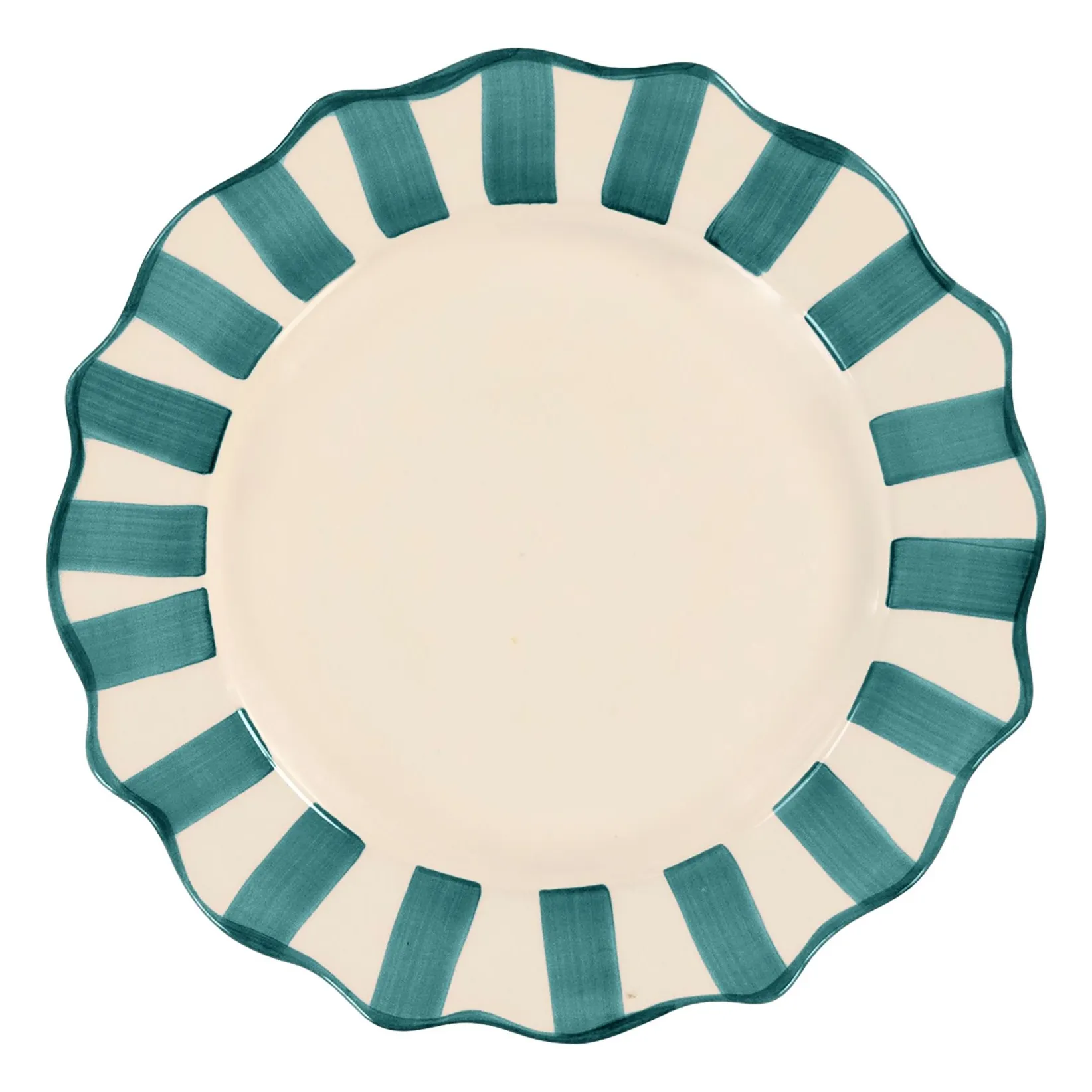 Anna + Nina Green Scalloped Dinner Plate