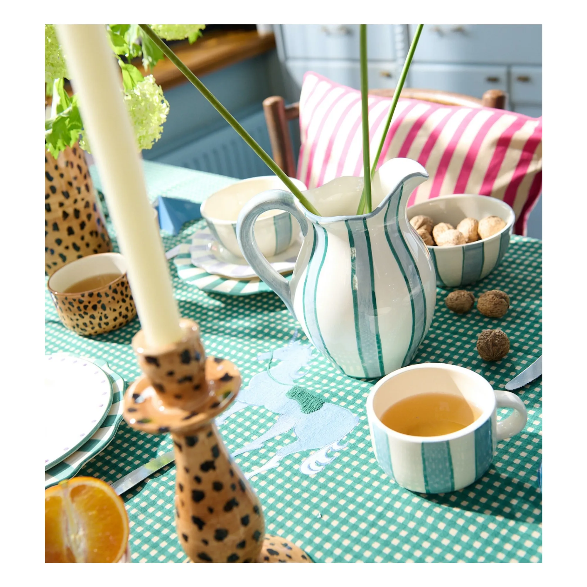 Carafe Powder Striped | Blanc- Image produit n°1