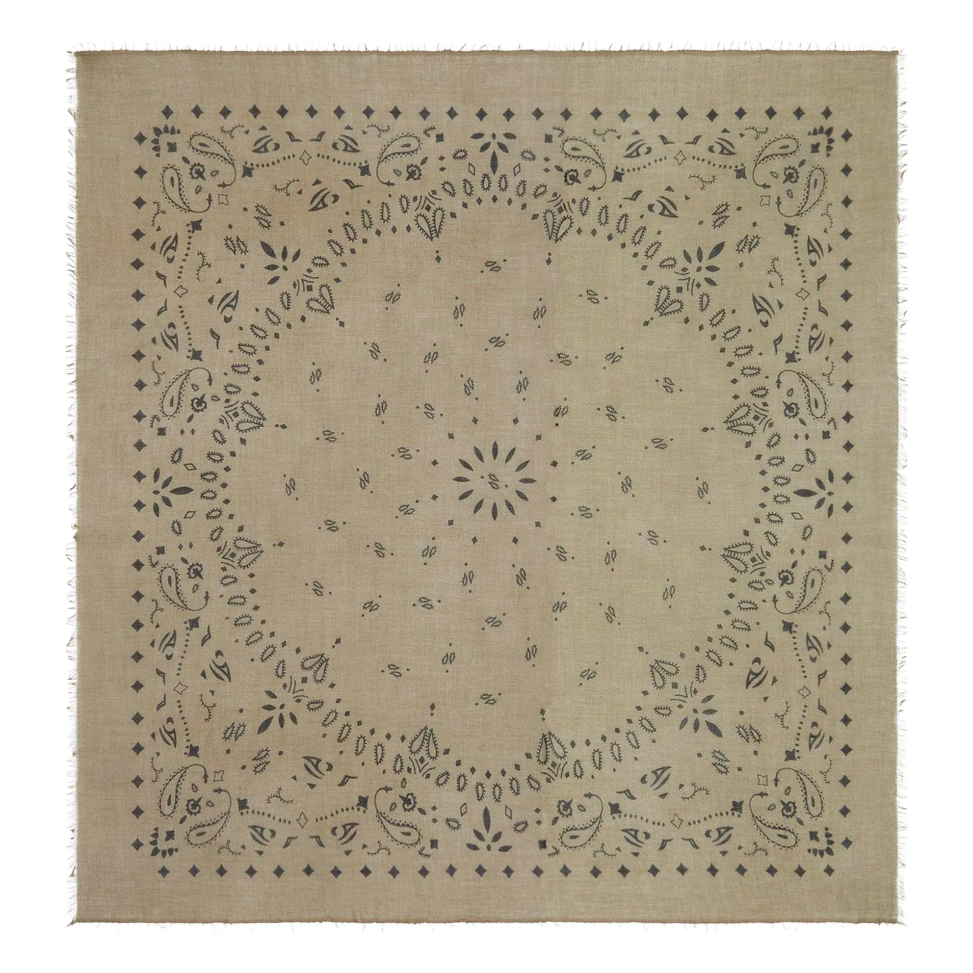 Kujten Marled Khaki Effy Cashmere Voile Bandana