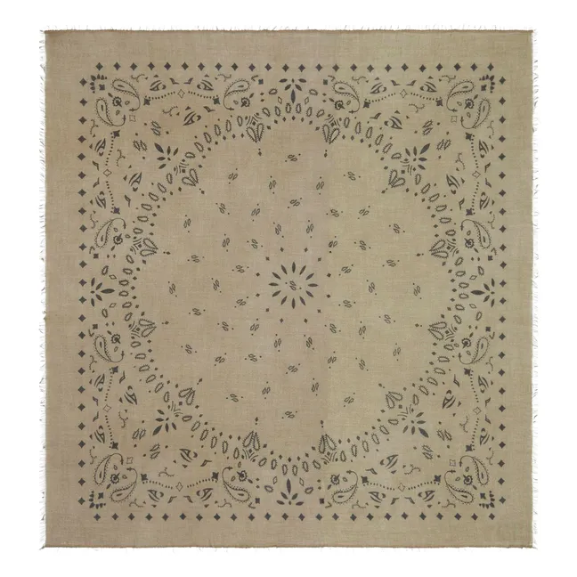 Bandana Effy Voile de Cachemire | Vert kaki chiné