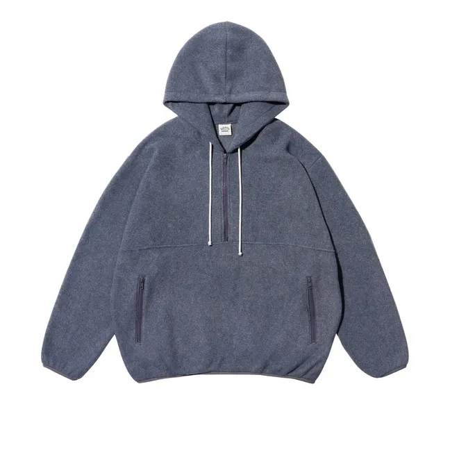 Half-Zip Fleece Hoodie | Charcoal grey
