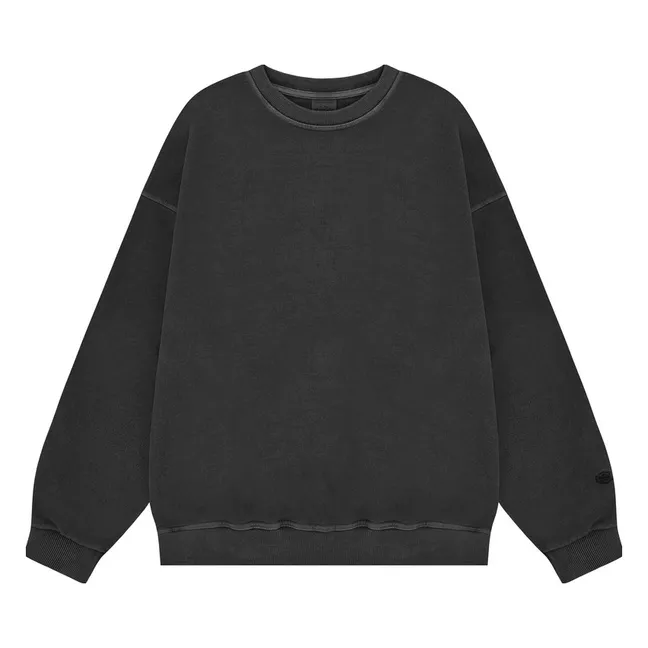 Pigment-Printed Cotton Sweatshirt | Dark grey
