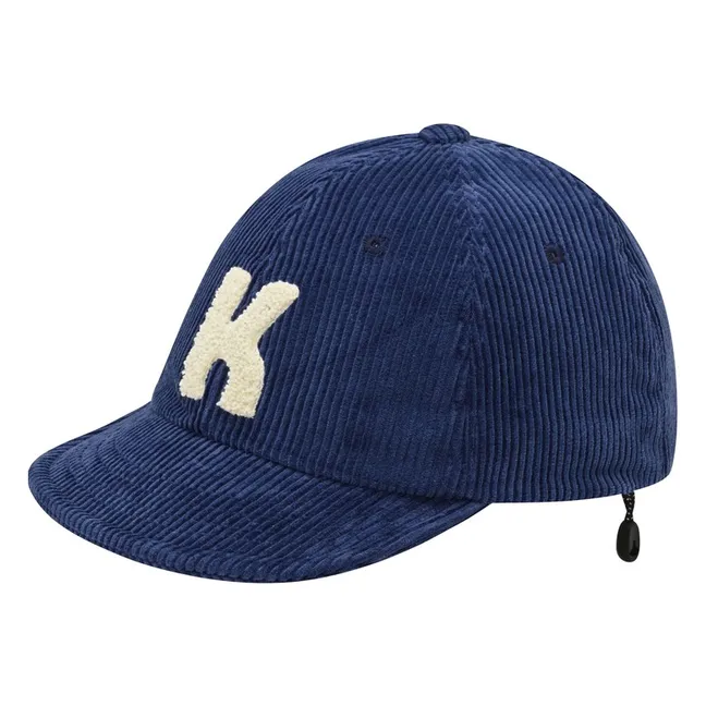 Casquette Logo Velours Côtelé | Bleu