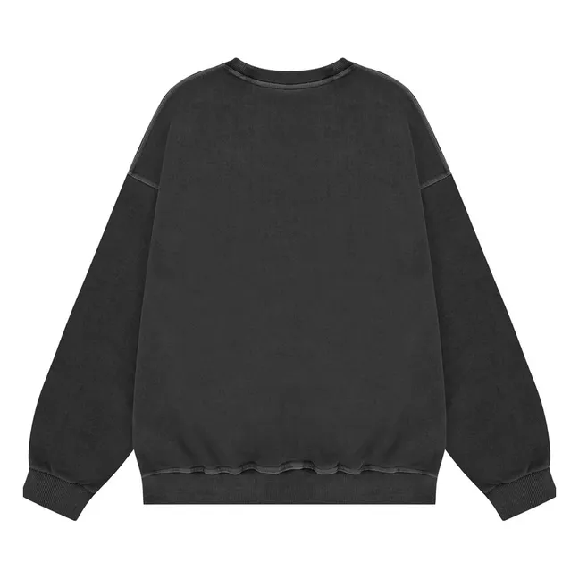 Pigment-Printed Cotton Sweatshirt | Dark grey