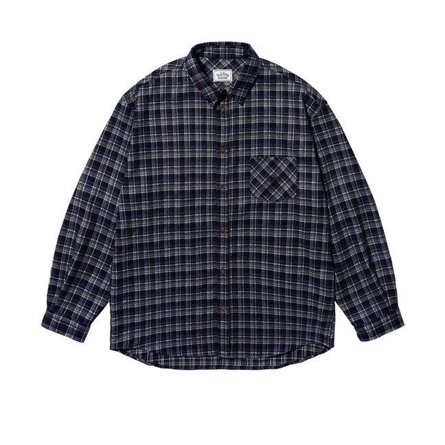Flanel Checkered Shirt | Dark Blue